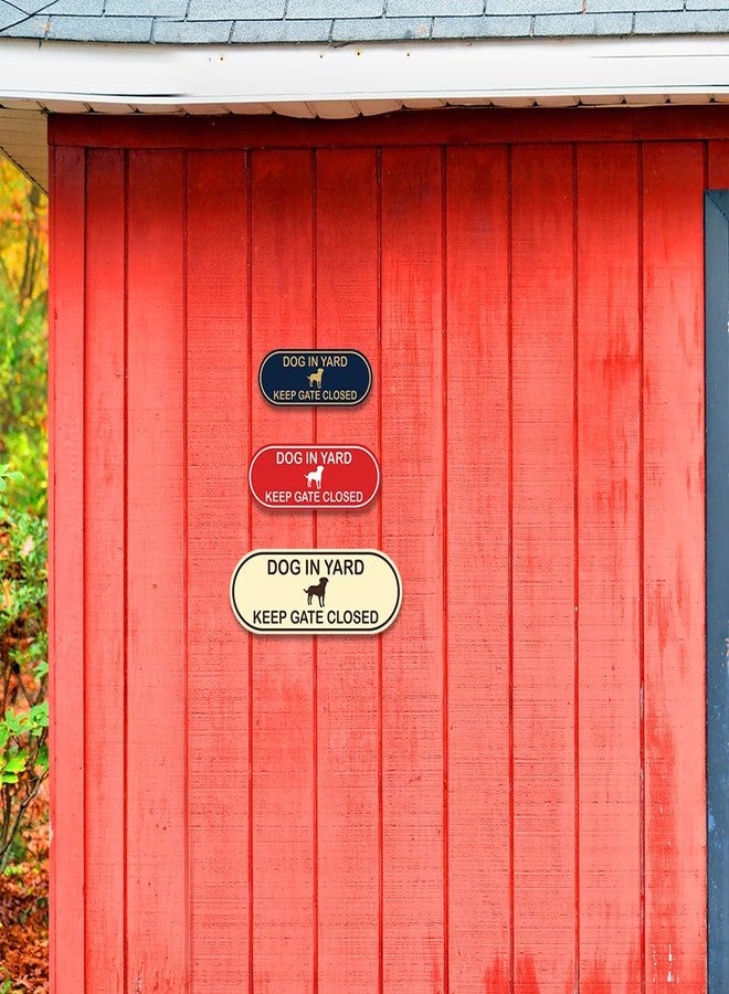 All Quality Dog in Yard Keep Gate Closed Pill Shape Wall or Door Sign | Home Security and Dog Safety Signage - Ivory/Brown (1 Pack) - Image 5